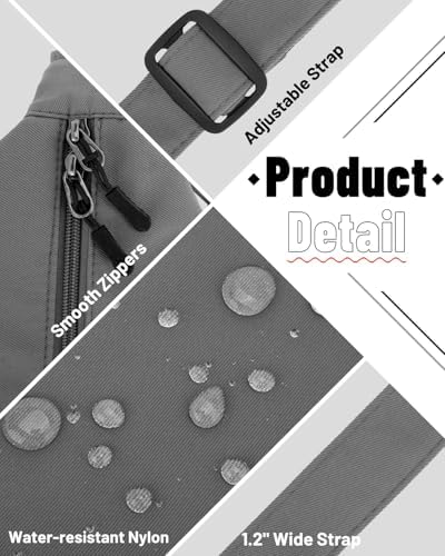 Trendy Crossbody Sling Bag for Women Men: Crescent Bag with Adjustable Strap, 2 Zippers, Lightweight