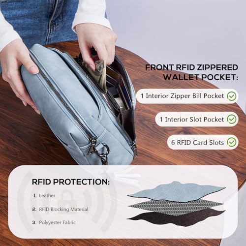 POIUGOYA Trendy Vegan Leather Crossbody Purse for Women, Travel Compatible with Built-in Wallet Medium Size