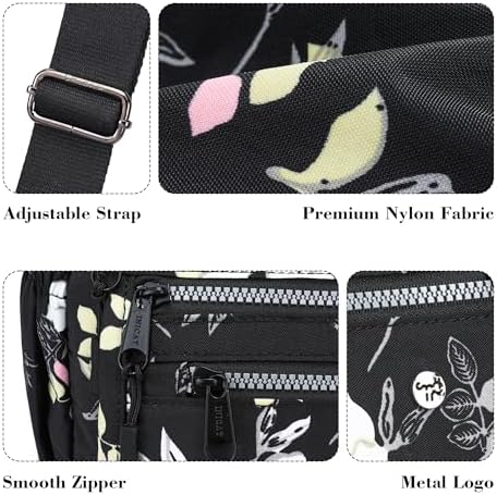 AOCINA Women's Lightweight Multi-Pocket Crossbody Bags for Everyday Use | AOCINA Nylon Messenger Shoulder Handbags for