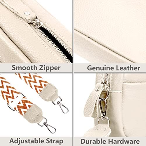 Women Genuine Leather Crossbody Bag for Everyday Use | Trendy Design Wide Strap Crossbody Bag | Camera Crossbody Purs