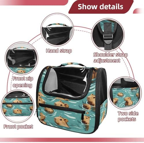 Capybara Pet Soft Sided Travel Carrier for Cats and Puppies, Portable and Comfortable, Perfect for Airlines and Car Trip