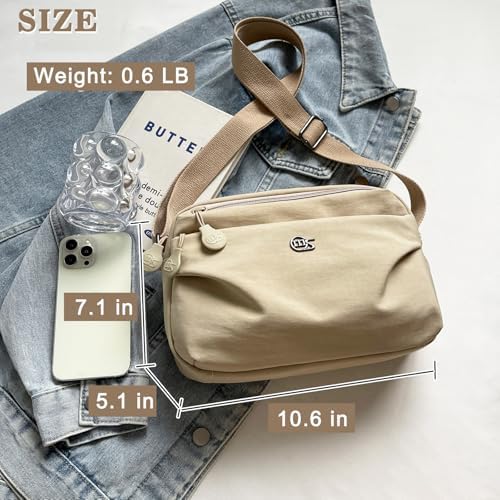 Eslcorri Women Small Shoulder Bag Nylon Simple Zipper Purse Lightweight Casual Mini Bag Eslcorri Women Casual Small Cros