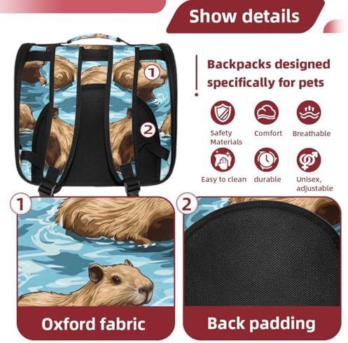Capybara Pet Soft Sided Travel Carrier for Cats and Puppies, Portable and Comfortable, Perfect for Airlines and Car Trip