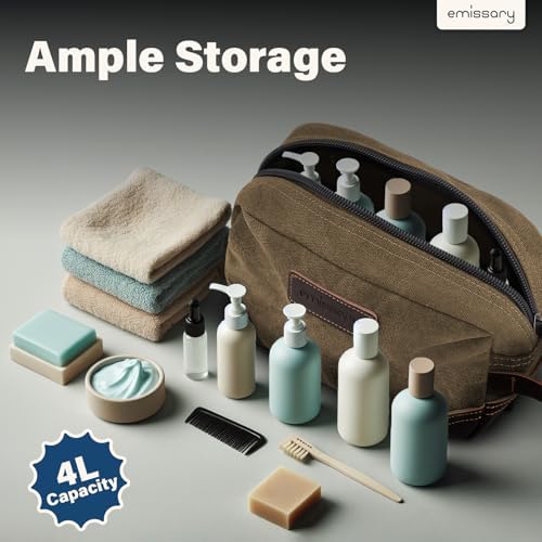 Men's Emissary Water-Resistant Toiletry Bag | Men’s Emissary Canvas Travel Dopp Kit | Men's Emissary Travel Bathroom Ba