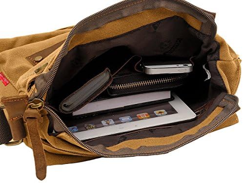 AIBAG Vintage Small Canvas Shoulder Bag for Women Everyday Use | AIBAG Messenger Bag Crossbody Purse with Multiple Comp