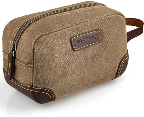 Men's Emissary Water-Resistant Toiletry Bag | Men’s Emissary Canvas Travel Dopp Kit | Men's Emissary Travel Bathroom Ba
