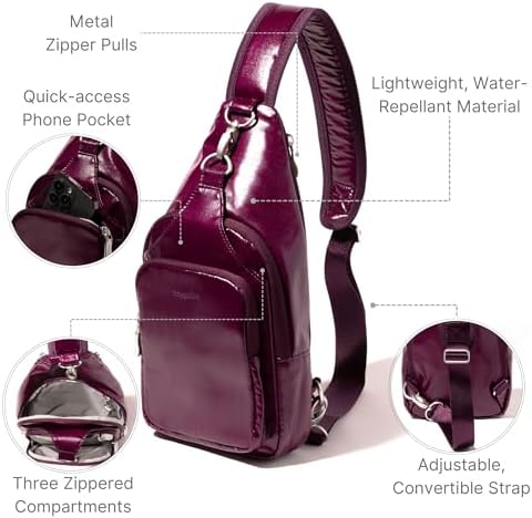 Baggallini Central Park Sling Leather Shoulder Bag for Women | Baggallini Central Park Sling Crossbody Bag for Men | Ba