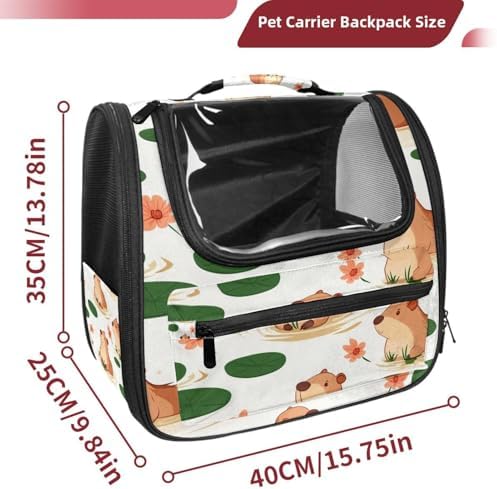 Capybara Pet Soft Sided Travel Carrier for Cats and Puppies, Portable and Comfortable, Perfect for Airlines and Car Trip