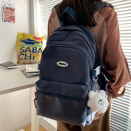 Kawaii Waterproof Backpack for Women Dark Blue