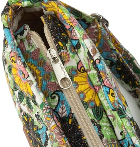 Malirona Women's Durable Small Floral Crossbody Bag Canvas Messenger Handbag Multi Pocket Travel Satchel Purse Malirona