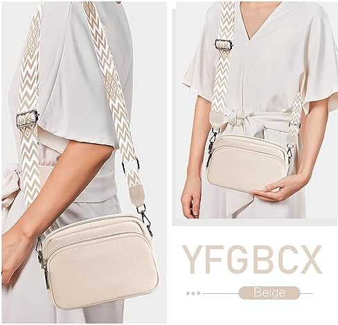 Women Genuine Leather Crossbody Bag for Everyday Use | Trendy Design Wide Strap Crossbody Bag | Camera Crossbody Purs