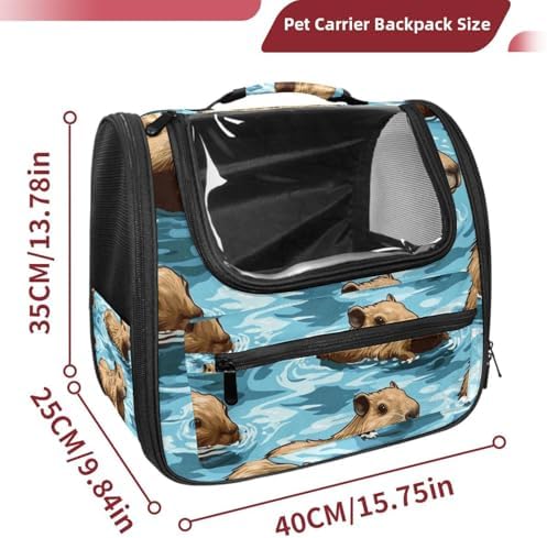 Capybara Pet Soft Sided Travel Carrier for Cats and Puppies, Portable and Comfortable, Perfect for Airlines and Car Trip