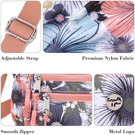 AOCINA Women's Lightweight Multi-Pocket Crossbody Bags for Everyday Use | AOCINA Nylon Messenger Shoulder Handbags for