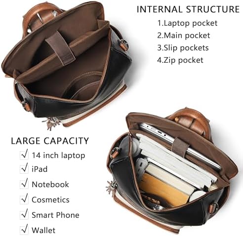 Shrrie Vegan Leather Women's 15.6 Inch Laptop Backpack for Work and Travel | Shrrie Vegan Leather Women's Laptop Backpa