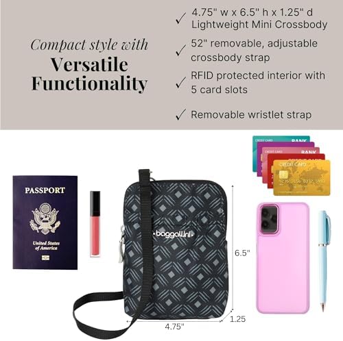 Baggallini Bryant Pouch Small Crossbody Bag for Women - Lightweight Crossbody Pouch - Perfect Phone Purse