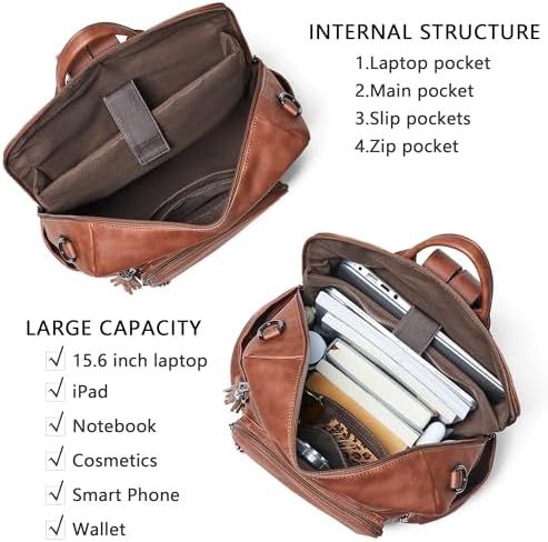 Shrrie Vegan Leather Women's 15.6 Inch Laptop Backpack for Work and Travel | Shrrie Vegan Leather Women's Laptop Backpa