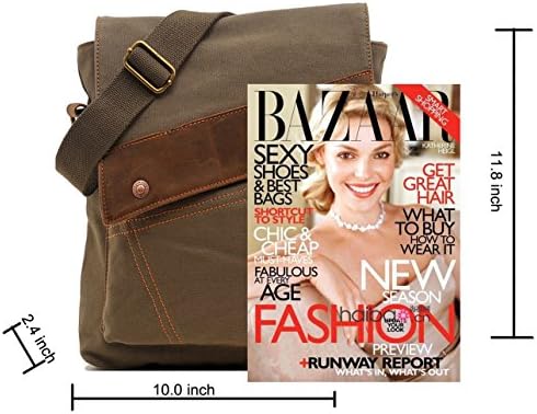 AIBAG Vintage Small Canvas Shoulder Bag for Women Everyday Use | AIBAG Messenger Bag Crossbody Purse with Multiple Comp