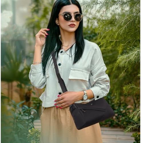 Eslcorri Women Small Shoulder Bag Nylon Simple Zipper Purse Lightweight Casual Mini Bag Eslcorri Women Casual Small Cros