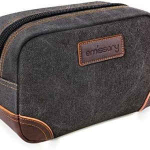 Men's Emissary Water-Resistant Toiletry Bag | Men’s Emissary Canvas Travel Dopp Kit | Men's Emissary Travel Bathroom Ba