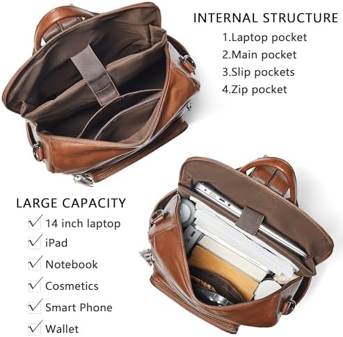 Shrrie Vegan Leather Women's 15.6 Inch Laptop Backpack for Work and Travel | Shrrie Vegan Leather Women's Laptop Backpa