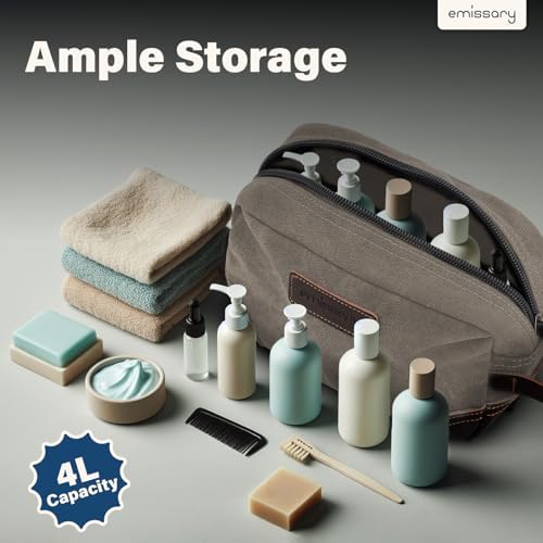 Men's Emissary Water-Resistant Toiletry Bag | Men’s Emissary Canvas Travel Dopp Kit | Men's Emissary Travel Bathroom Ba