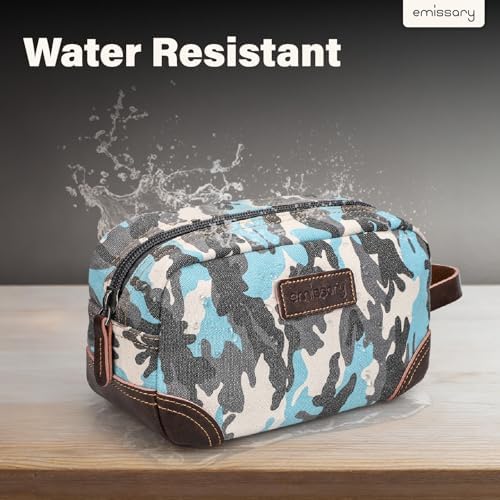Men's Emissary Water-Resistant Toiletry Bag | Men’s Emissary Canvas Travel Dopp Kit | Men's Emissary Travel Bathroom Ba