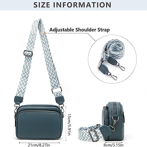 Women Genuine Leather Crossbody Bag for Everyday Use | Trendy Design Wide Strap Crossbody Bag | Camera Crossbody Purs