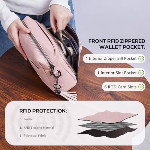 POIUGOYA Trendy Vegan Leather Crossbody Purse for Women, Travel Compatible with Built-in Wallet Medium Size