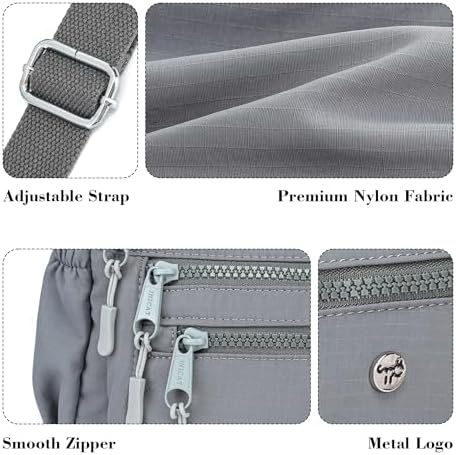 AOCINA Women's Lightweight Multi-Pocket Crossbody Bags for Everyday Use | AOCINA Nylon Messenger Shoulder Handbags for