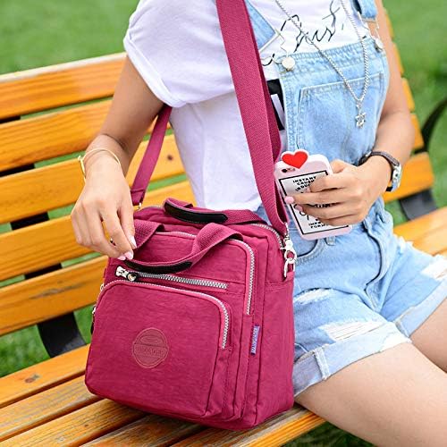 Qiyllur Nylon Crossbody Bag for Women Fashion Shoulder Bag with Adjustable Strap
