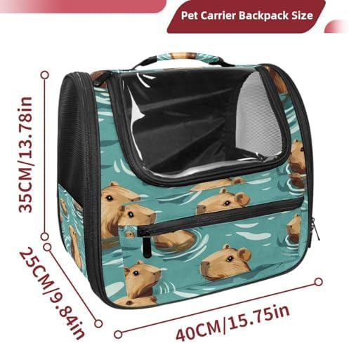 Capybara Pet Soft Sided Travel Carrier for Cats and Puppies, Portable and Comfortable, Perfect for Airlines and Car Trip