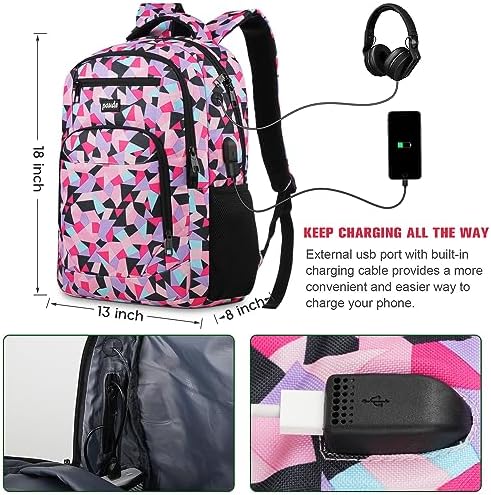 Paude 15.6 Inch Laptop Backpack Women Bookbag Rucksack for Teen Girls School Bags Specifications