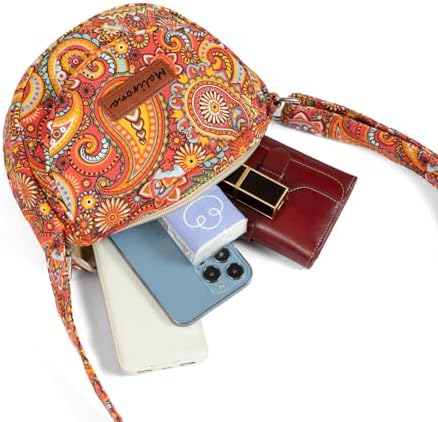 Malirona Women's Durable Small Floral Crossbody Bag Canvas Messenger Handbag Multi Pocket Travel Satchel Purse Malirona