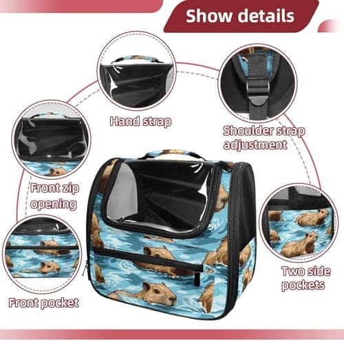 Capybara Pet Soft Sided Travel Carrier for Cats and Puppies, Portable and Comfortable, Perfect for Airlines and Car Trip