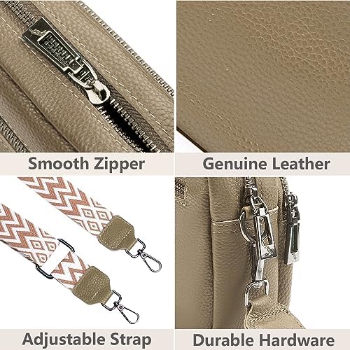 Women Genuine Leather Crossbody Bag for Everyday Use | Trendy Design Wide Strap Crossbody Bag | Camera Crossbody Purs