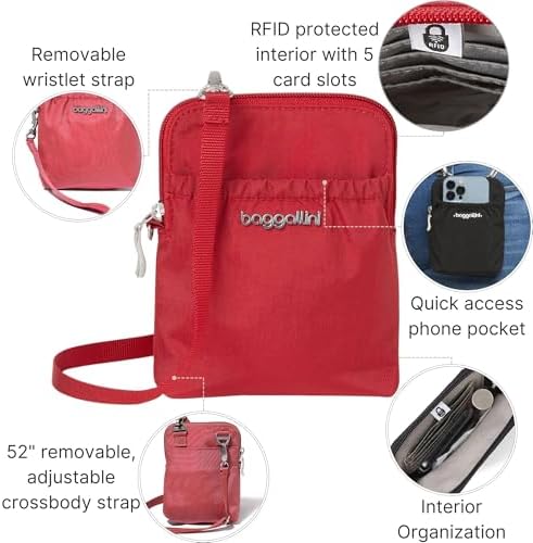 Baggallini Bryant Pouch Small Crossbody Bag for Women - Lightweight Crossbody Pouch - Perfect Phone Purse