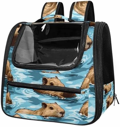 Capybara Pet Soft Sided Travel Carrier for Cats and Puppies, Portable and Comfortable, Perfect for Airlines and Car Trip