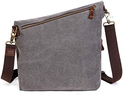 AmHoo Genuine Leather Canvas Crossbody Bag for Women Shoulder Bags Hobo Totes