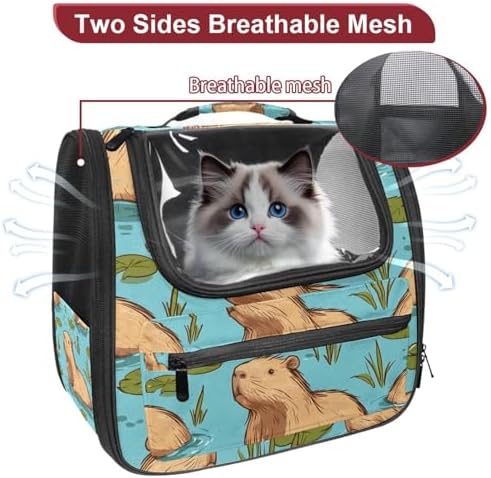 Capybara Pet Soft Sided Travel Carrier for Cats and Puppies, Portable and Comfortable, Perfect for Airlines and Car Trip