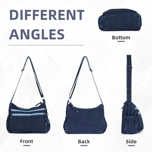 SUKUTU Lightweight Casual Retro Denim Shoulder Bag for Women | SUKUTU Canvas Messenger Bag - Casual Retro Denim Shoulde