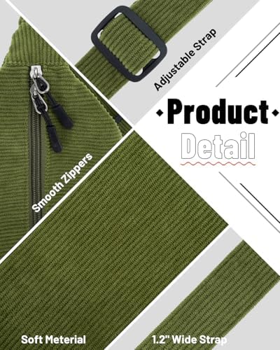 Trendy Crossbody Sling Bag for Women Men: Crescent Bag with Adjustable Strap, 2 Zippers, Lightweight