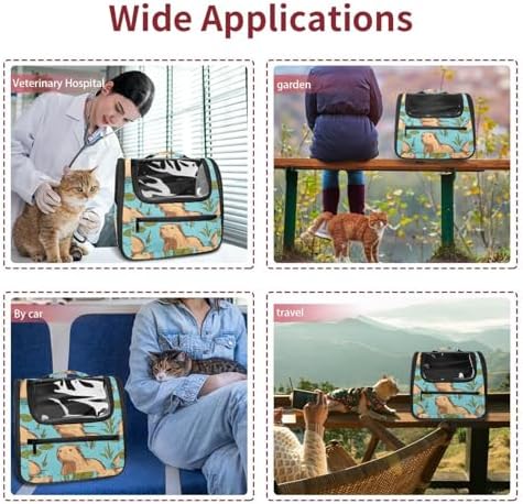 Capybara Pet Soft Sided Travel Carrier for Cats and Puppies, Portable and Comfortable, Perfect for Airlines and Car Trip