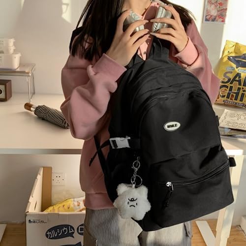 Kawaii Waterproof Backpack for Women Dark Blue