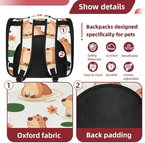 Capybara Pet Soft Sided Travel Carrier for Cats and Puppies, Portable and Comfortable, Perfect for Airlines and Car Trip