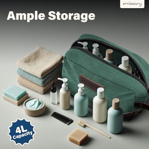 Men's Emissary Water-Resistant Toiletry Bag | Men’s Emissary Canvas Travel Dopp Kit | Men's Emissary Travel Bathroom Ba