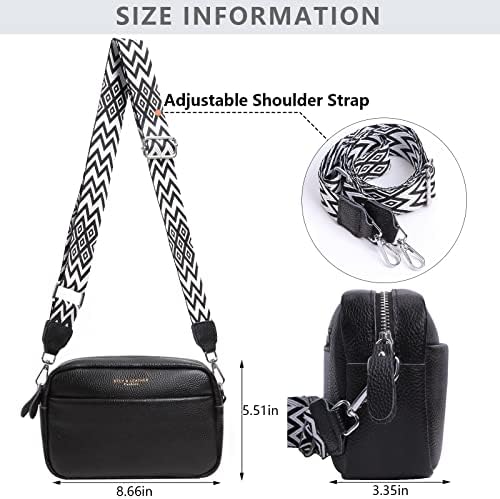 Women Genuine Leather Crossbody Bag for Everyday Use | Trendy Design Wide Strap Crossbody Bag | Camera Crossbody Purs