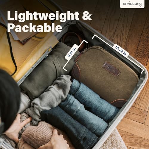 Men's Emissary Water-Resistant Toiletry Bag | Men’s Emissary Canvas Travel Dopp Kit | Men's Emissary Travel Bathroom Ba