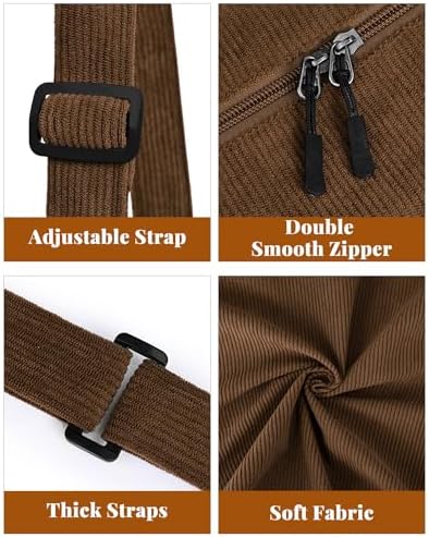 Trendy Crossbody Sling Bag for Women Men: Crescent Bag with Adjustable Strap, 2 Zippers, Lightweight